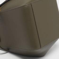 Pre Owned Loewe Olive Green Leather Small Hammock Shoulder Bag