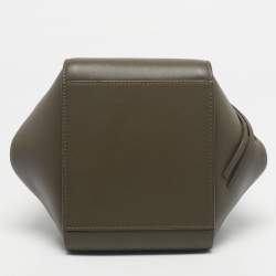Pre Owned Loewe Olive Green Leather Small Hammock Shoulder Bag