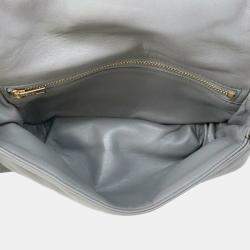 Pre Owned Loewe Grey Quilted Lambskin Goya Puffer Bag
