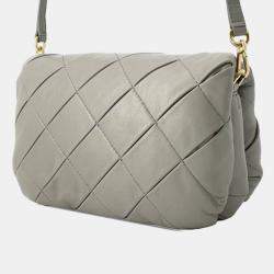 Pre Owned Loewe Grey Quilted Lambskin Goya Puffer Bag