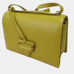 Pre Owned Loewe Yellow Small Leather Barcelona Crossbody