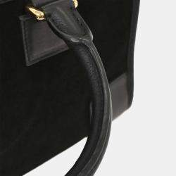 Pre Owned Loewe Black Suede Leather Amazona 28 Handbag