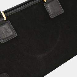 Pre Owned Loewe Black Suede Leather Amazona 28 Handbag