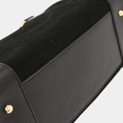 Pre Owned Loewe Black Suede Leather Amazona 28 Handbag