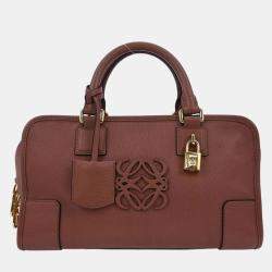 Pre Owned Loewe Brown Leather Amazona 28 Handbag