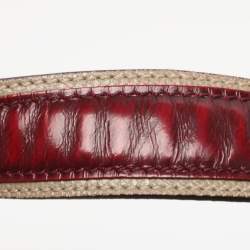 Pre Owned Loewe Olive/Burgundy Karung and Leather Anagram Shoulder Bag