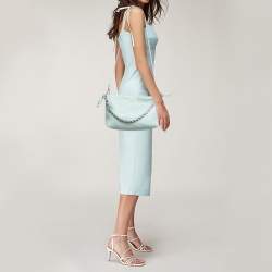 Pre Owned Loewe Mint Green Leather Medium Flamenco Bag