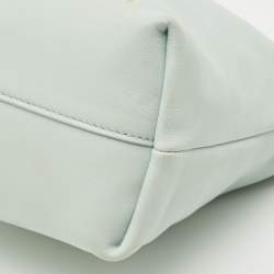 Pre Owned Loewe Mint Green Leather Medium Flamenco Bag