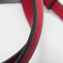 Pre Owned Loewe POSTAL Small Bag Leather Handbag Shoulder Bag Orange Red Color