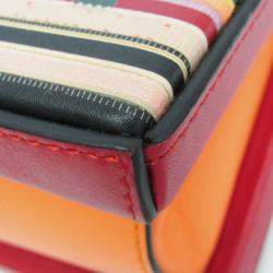 Pre Owned Loewe POSTAL Small Bag Leather Handbag Shoulder Bag Orange Red Color