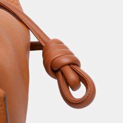 Pre Owned Loewe Brown Small Leather Flamenco Knot Tote