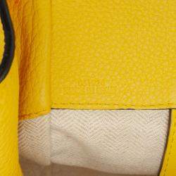Pre Owned Loewe Yellow Small Grained Calfskin Drawstring Hammock Satchel
