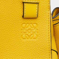 Pre Owned Loewe Yellow Small Grained Calfskin Drawstring Hammock Satchel