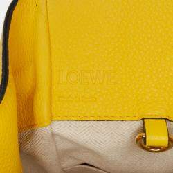 Pre Owned Loewe Yellow Small Grained Calfskin Drawstring Hammock Satchel
