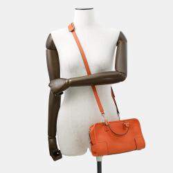 Pre Owned Loewe Amazona 2Waybag Orange Leather