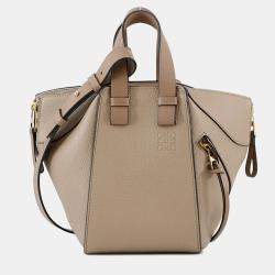 Pre Owned Loewe Hammock Compact Beige Leather