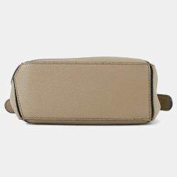 Pre Owned Loewe Puzzle Bag 2Waybag Greige Leather Size Mini
