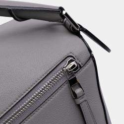 Pre Owned Loewe Grey Large Calfskin Puzzle Satchel