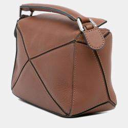 Pre Owned Loewe Brown Mini Calfskin Puzzle Satchel