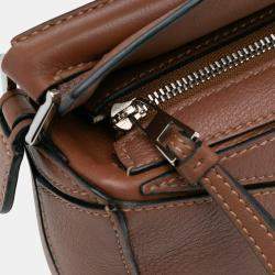 Pre Owned Loewe Brown Mini Calfskin Puzzle Satchel