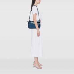 Pre Owned Loewe Blue Medium Tricolor Calfskin Puzzle Satchel