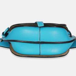 Pre Owned Loewe Blue Calfskin Mini Gate Belt Bag