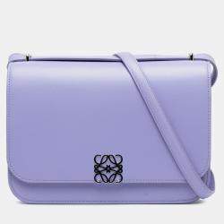 Pre Owned Loewe Purple Medium Leather Goya Crossbody