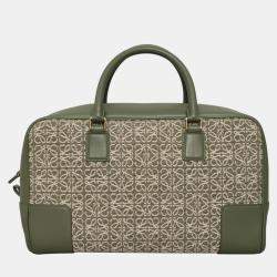 Pre Owned Anagram Jacquard & Calfskin Amazona 28 Bag
