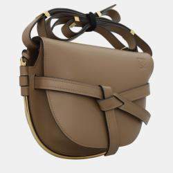 Pre Owned Small Gate Crossbody Bag With Gold Metal Edging Trim