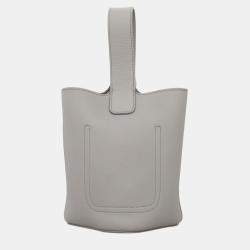 Pre Owned Mini Pebble Leather Bucket Crossbody Bag