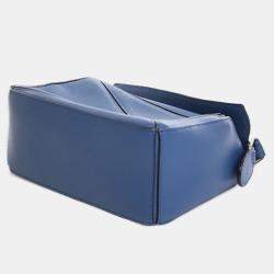 Pre Owned Loewe Blue Mini Calfskin Puzzle Satchel