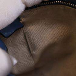 Pre Owned Loewe Blue Mini Calfskin Puzzle Satchel
