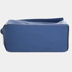 Pre Owned Loewe Blue Mini Calfskin Puzzle Satchel