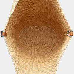 Pre Owned Loewe Beige Large Raffia Slit Satchel