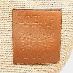 Pre Owned Loewe Beige Large Raffia Slit Satchel