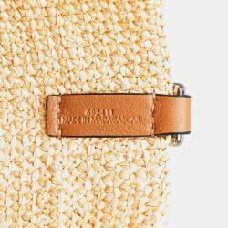 Pre Owned Loewe Beige Large Raffia Slit Satchel