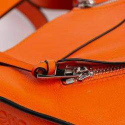 Pre Owned Loewe Orange Small Leather Hammock Satchel