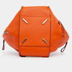 Pre Owned Loewe Orange Small Leather Hammock Satchel