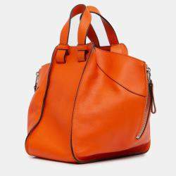 Pre Owned Loewe Orange Small Leather Hammock Satchel