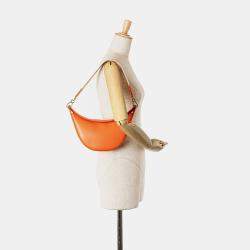 Pre Owned Loewe Orange Small Leather Luna Hobo