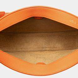 Pre Owned Loewe Orange Small Leather Luna Hobo