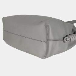 Pre Owned Loewe Pearl Grey Nappa Calfskin Large Flamenco Knot Hobo