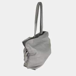 Pre Owned Loewe Pearl Grey Nappa Calfskin Large Flamenco Knot Hobo