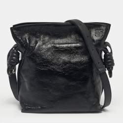 Pre Owned Loewe Black Leather Flamenco Shoulder Bag