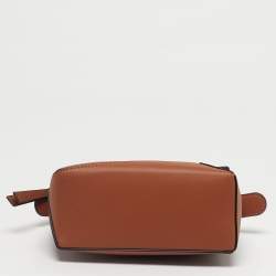 Pre Owned Loewe Brown Leather Mini Puzzle Shoulder Bag