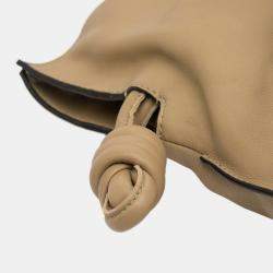 Pre Owned Loewe Brown Large Calfskin Flamenco Knot Clutch