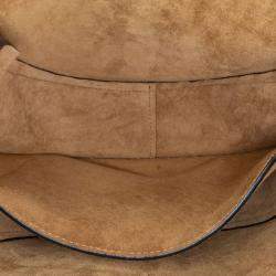 Pre Owned Loewe Blue Small Raffia and Calfskin Gate Crossbody