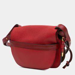 Pre Owned Loewe Red Small Leather Gate Crossbody