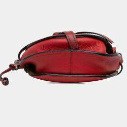 Pre Owned Loewe Red Small Leather Gate Crossbody