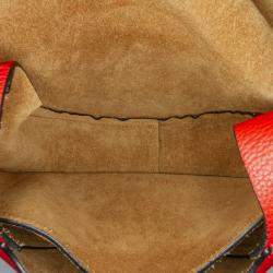 Pre Owned Loewe Red Small Leather Gate Crossbody